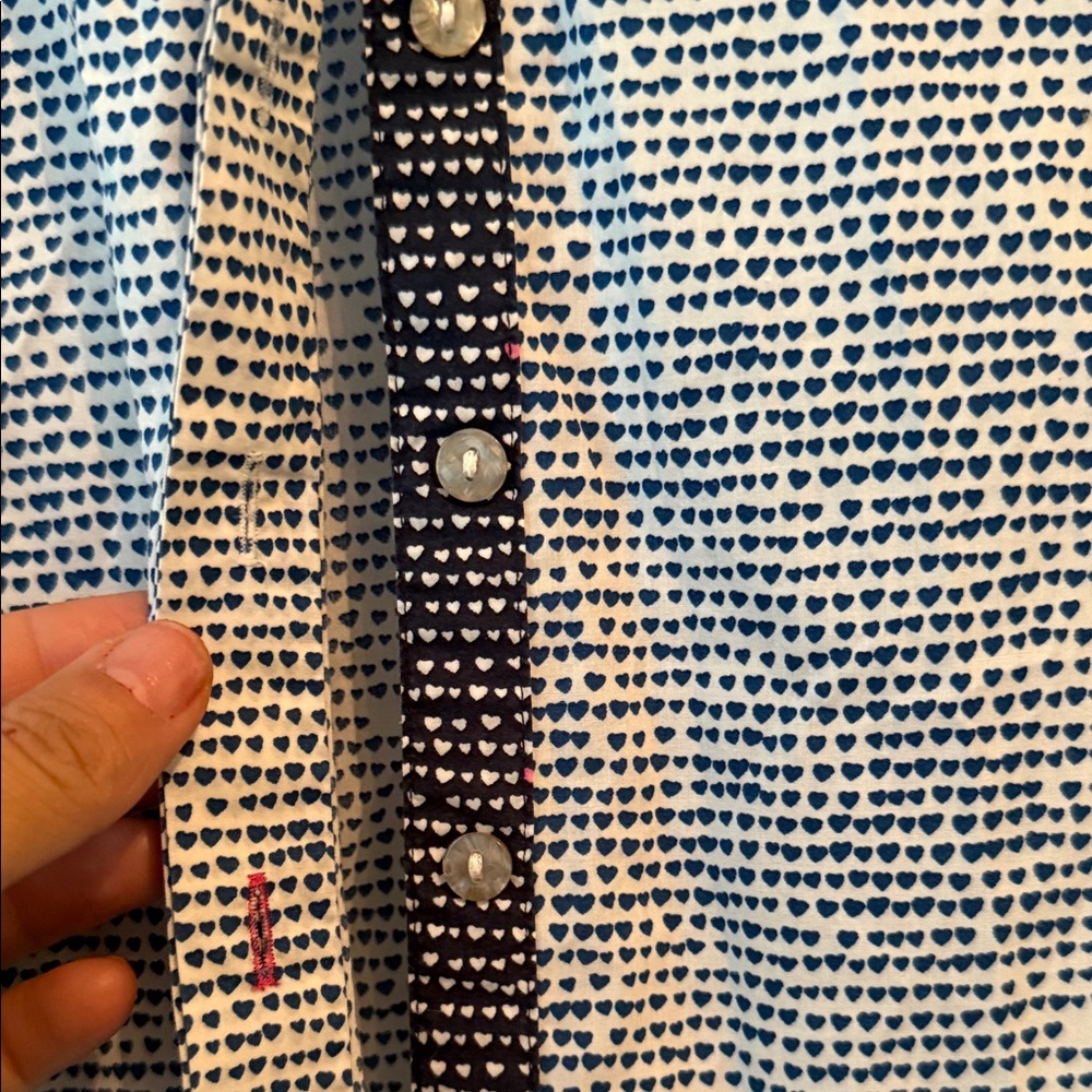 Antoni & Alison Label Heart Button Down Shirt Sz Small 100 % Cotton View 4